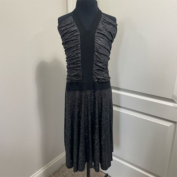 EnFocus Studio Dresses & Skirts - EnFocus Studio Vintage Halter Neck Dress Black Silver Sparkle Size 12 sku156